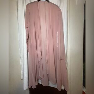 NWOT Azazie Blush Pink Chiffon Lightweight Sheer Jacket Size L